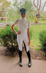 Equestrian Collective Black Seat White Competition Technical Tights
