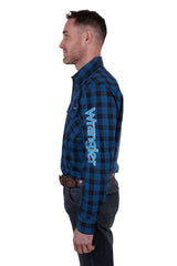 Wrangler Men's Betts Check Logo Western Long Sleeve Shirt