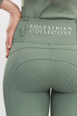 Equestrian Collective Honeycomb Technical Tights - Sage