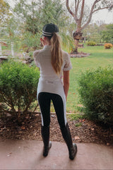 Equestrian Collective Black Seat White Competition Technical Tights