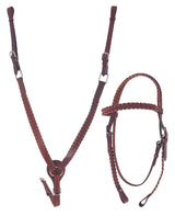 Double Hill Laced Western Headstall & Breastplate Set