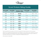 Scootboot Adjust and Theraride hoof boot size chart