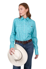 Wrangler Women's Janice Print Western Long Sleeve Shirt