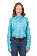 Wrangler Women's Janice Print Western Long Sleeve Shirt