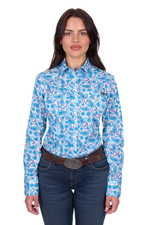 Wrangler Women's Alissa Print Western Long Sleeve Shirt