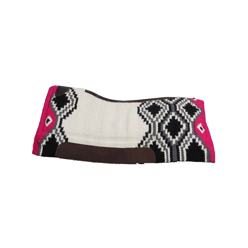 Fort Worth Navajo Felt Lined Saddle Pad - Black/Pink/Cream