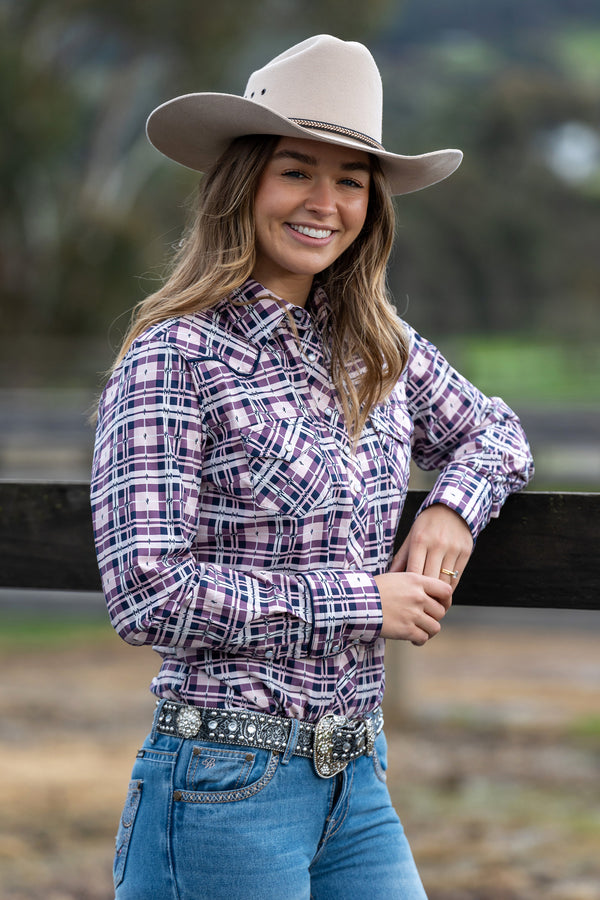 Pure Western Victoria Check Western Long Sleeve Shirt