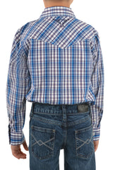 Pure Western Bolt Check Western Long Sleeve Shirt - Boys