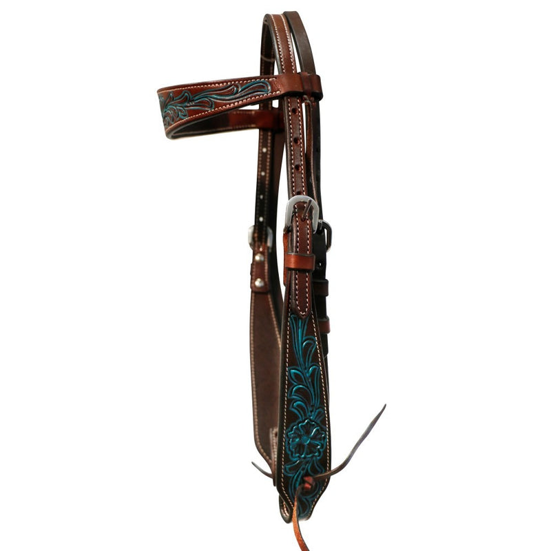 Fort Worth Turquoise Flower Headstall