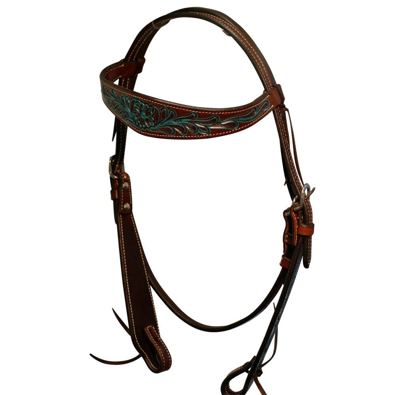 Fort Worth Turquoise Flower Headstall