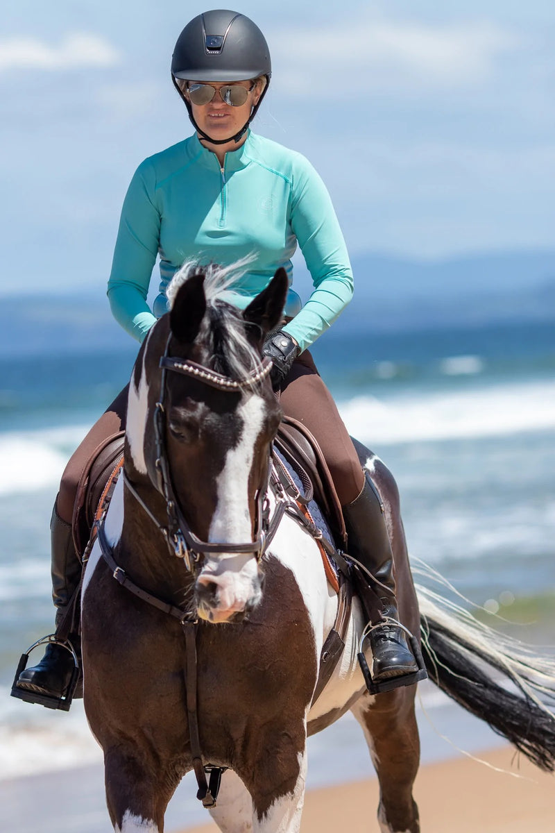 Equestrian Collective Mesh Base Layer - Sea Glass